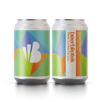 A two can packshot of Here comes the sun a Modern Pale Ale brewed in Gothenburg, by Swedish Craft Brewery Beerbliotek.