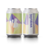 Two can packshots of Li'l Pils the Low ABV Folköl Unfiltered Pilsner brewed by Swedish Craft Brewery Beerbliotek in Gothenburg.