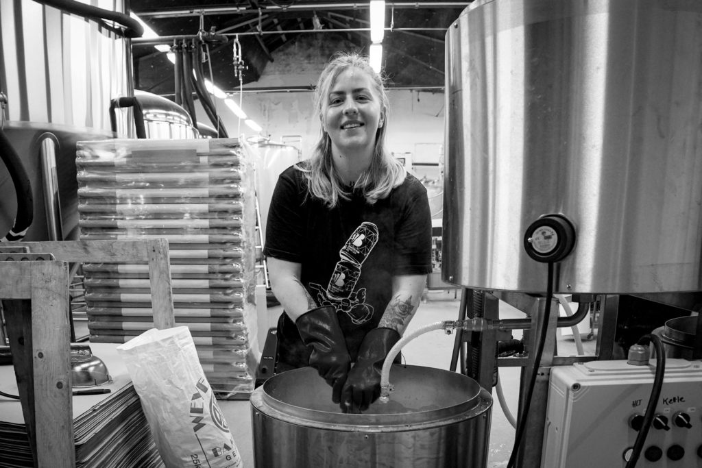 Molly Hedenquist, a brewery intern at Beerbliotek, a Swedish Craft Beer Brewery in Gothenburg.