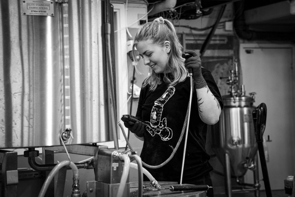 Molly Hedenquist, a brewery intern at Beerbliotek, a Swedish Craft Beer Brewery in Gothenburg.