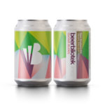 Two can packshots of Sunset studies, a New England IPA brewed by Swedish Craft Brewery Beerbliotek.